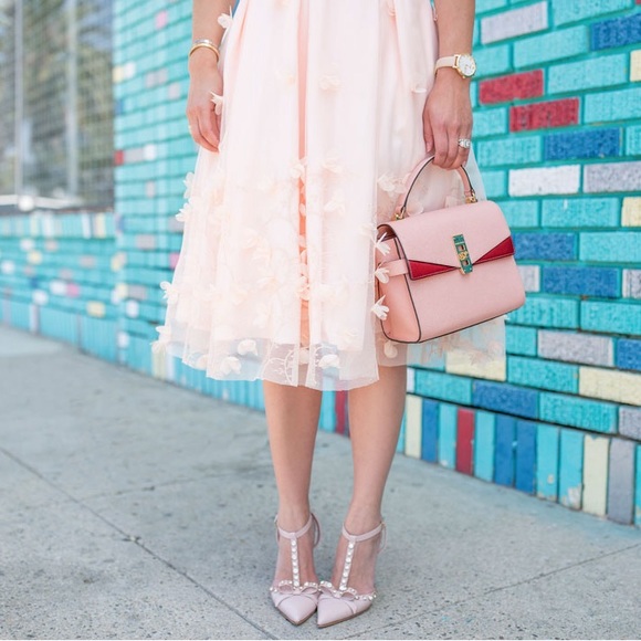 Kate Spade Lydia nude/blush pink studded heels 6.5 (fits like 6) - Picture 1 of 7